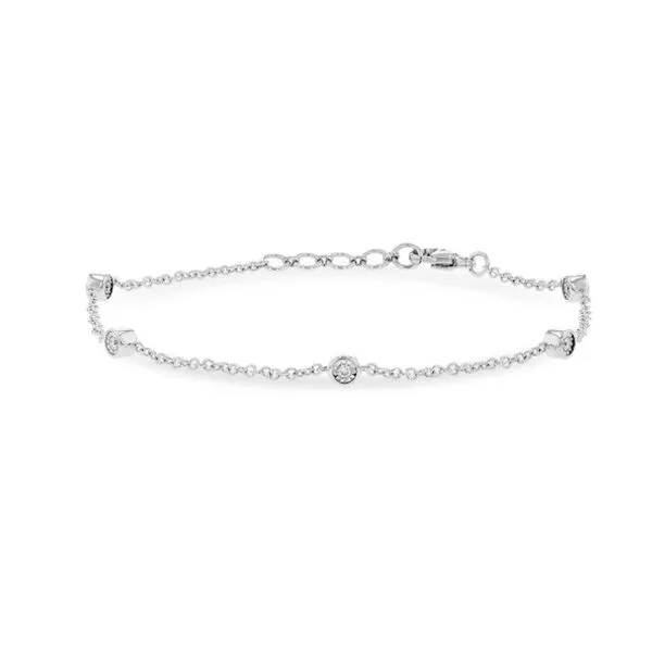 14 Karat White Gold Bracelet with 10 Diamonds - 7.25