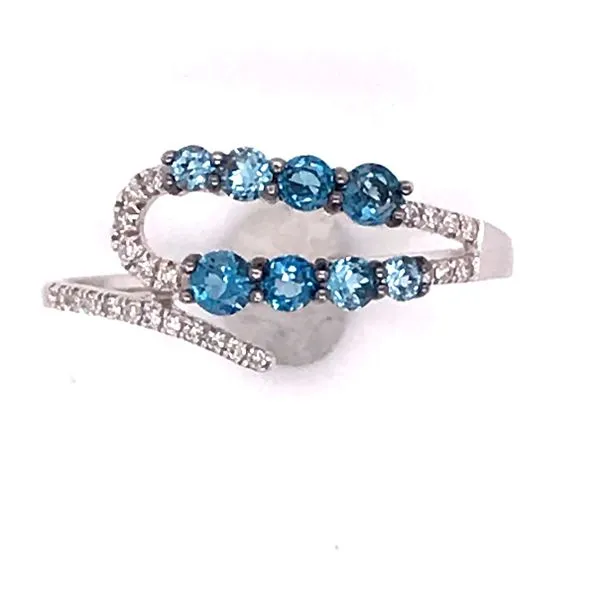 14kWhite Gold Topaz and Diamond Ring Image 3 Bluestone Jewelry Tahoe City, CA