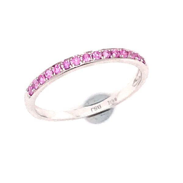14k White Gold Pink Sapphire Ring Bluestone Jewelry Tahoe City, CA