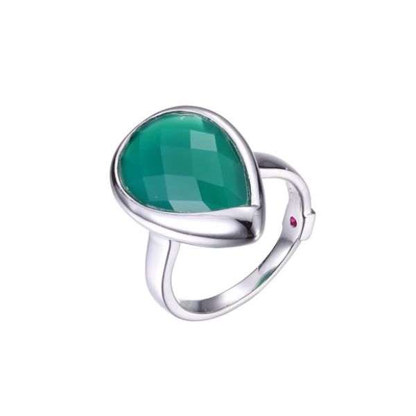 Sterling Silver/Rhodium Plated Ring with a Chrysoprase gemstone & Ruby Bluestone Jewelry Tahoe City, CA