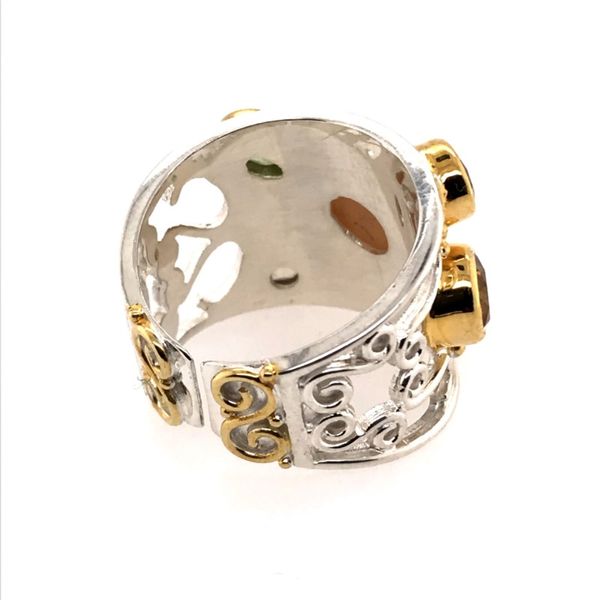 Size 6 Silver & 22K Yellow Gold Fashion Ring w/ Champagne Druzy, Peridot, Citrine & Champagne Quartz Image 3 Bluestone Jewelry Tahoe City, CA
