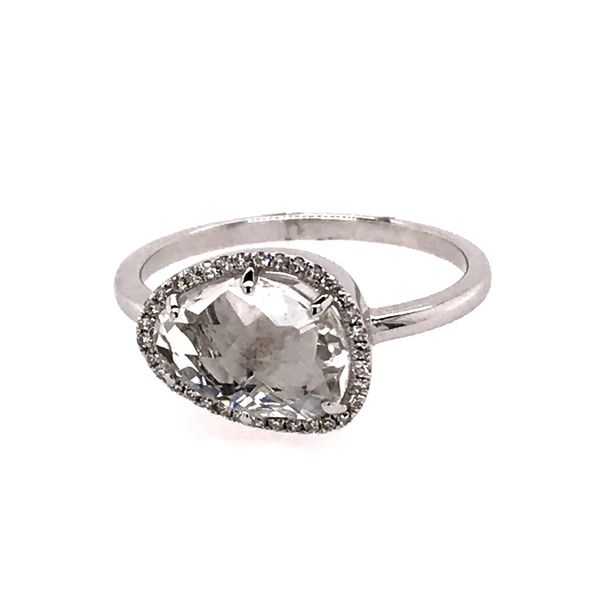 14k White Gold w/White Topaz & Diamond Ring Image 3 Bluestone Jewelry Tahoe City, CA