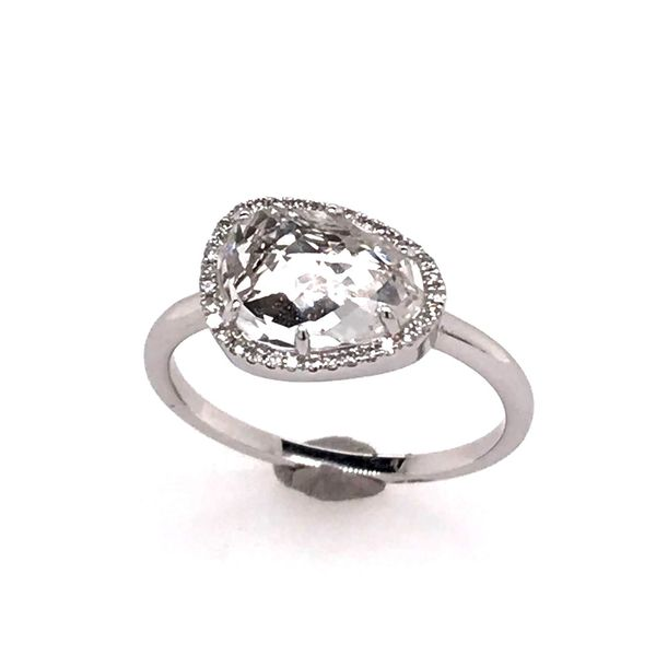 14k White Gold w/White Topaz & Diamond Ring Bluestone Jewelry Tahoe City, CA