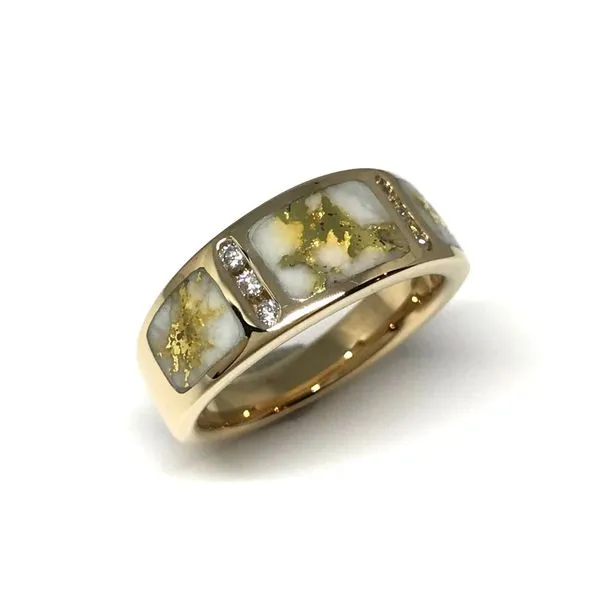 14 Karat Yellow Gold Ring with Gold Quartz and Diamonds Image 2 Bluestone Jewelry Tahoe City, CA