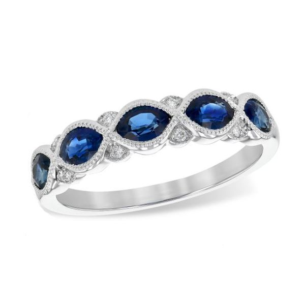 14 Karat White Gold Sapphire and Diamond Ring Bluestone Jewelry Tahoe City, CA