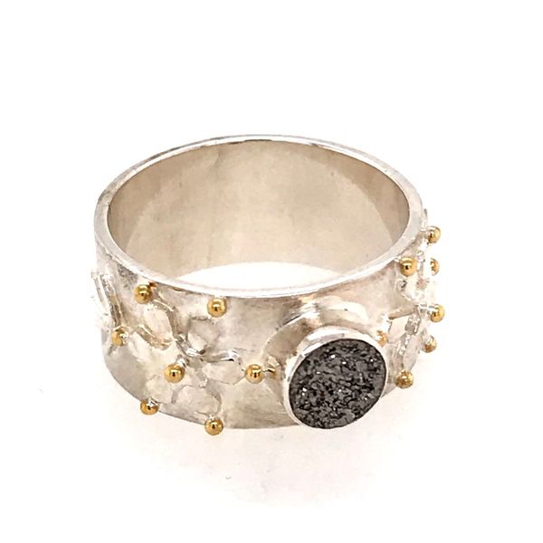 Silver & Gold Ring with Druzy- Size 8 Bluestone Jewelry Tahoe City, CA