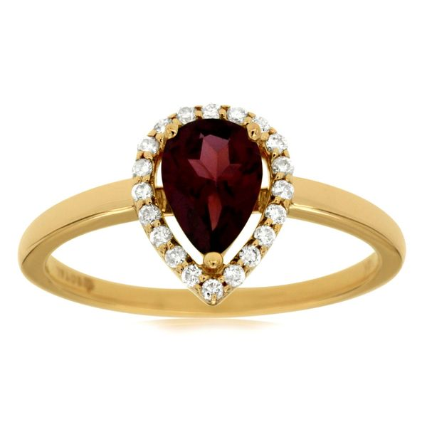 14k Yellow Gold Garnet Diamond Ring Bluestone Jewelry Tahoe City, CA