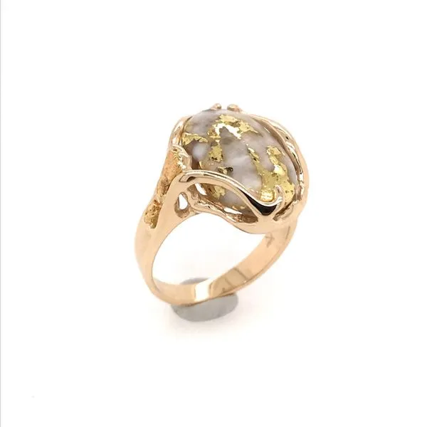 14 Karat Yellow Gold Ring with Gold Quartz and Gold Nuggets Image 3 Bluestone Jewelry Tahoe City, CA