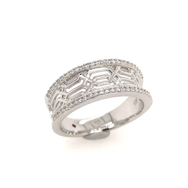 Sterling Silver with Rhodium Plating Ring with CZs and Ruby Bluestone Jewelry Tahoe City, CA