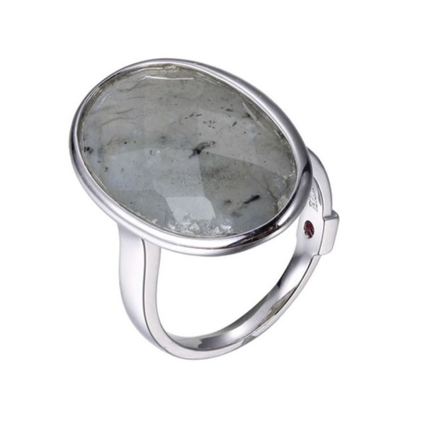 Sterling Silver/Rhodium Plated Ring with Labradorite & Ruby Bluestone Jewelry Tahoe City, CA