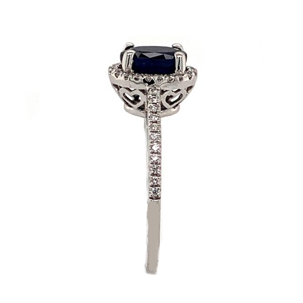 14K White Gold Dark Blue Sapphire Diamond Ring Image 4 Bluestone Jewelry Tahoe City, CA