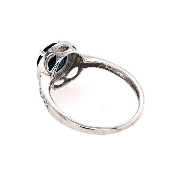 14 Karat White Gold Ring with London Blue Topaz and Diamonds Image 3 Bluestone Jewelry Tahoe City, CA