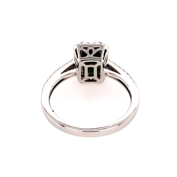 14 Karat White Gold Ring with Green Tourmaline and Diamonds Image 3 Bluestone Jewelry Tahoe City, CA