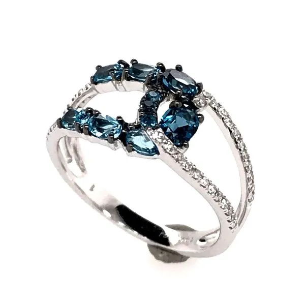 14 Karat White Gold Topaz and Diamond Ring Bluestone Jewelry Tahoe City, CA