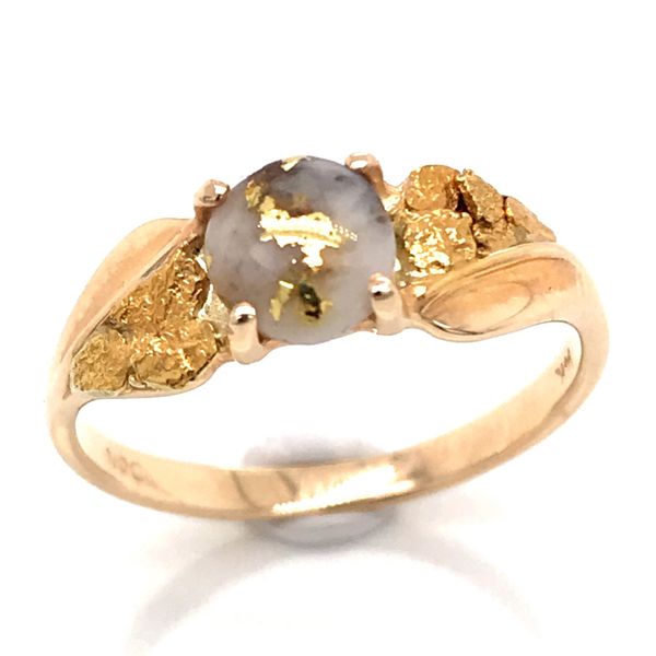 14K Yellow Gold Ring w/ Gold Quartz & Gold Nuggets- Ring size 8 Bluestone Jewelry Tahoe City, CA
