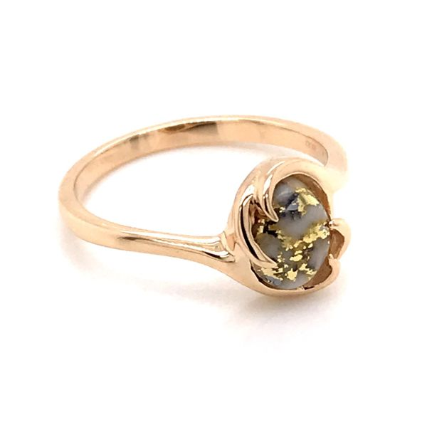 14K Yellow Gold Ring w/ Gold Quartz- Ring size 7.25 Image 2 Bluestone Jewelry Tahoe City, CA