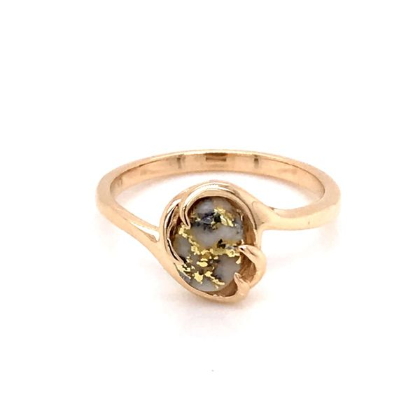 14K Yellow Gold Ring w/ Gold Quartz- Ring size 7.25 Image 3 Bluestone Jewelry Tahoe City, CA