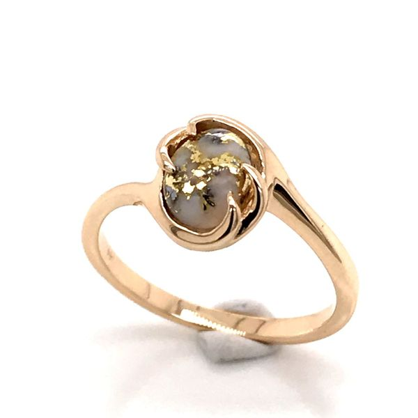 14K Yellow Gold Ring w/ Gold Quartz- Ring size 7.25 Bluestone Jewelry Tahoe City, CA