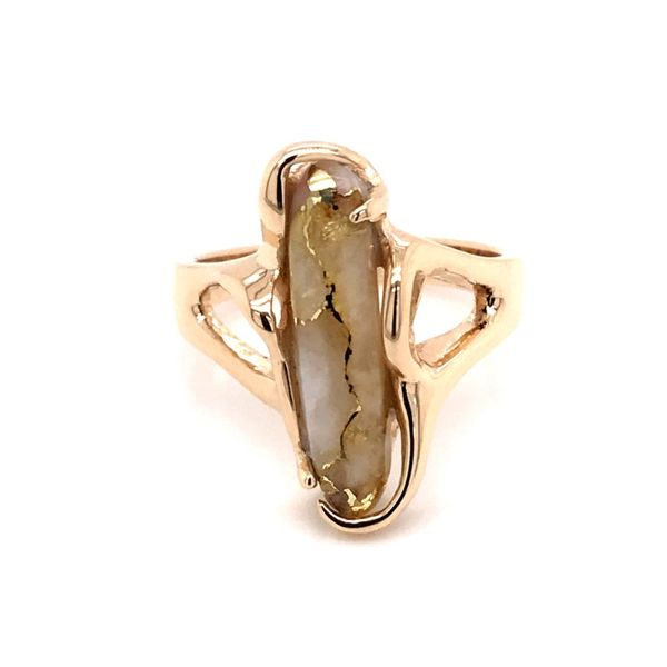 14K Yellow Gold Ring w/ Gold Quartz- Ring size 7 Bluestone Jewelry Tahoe City, CA