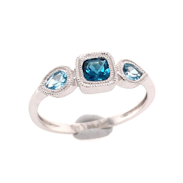 14kt White Gold London Blue and Swiss Blue Topaz Ring Bluestone Jewelry Tahoe City, CA