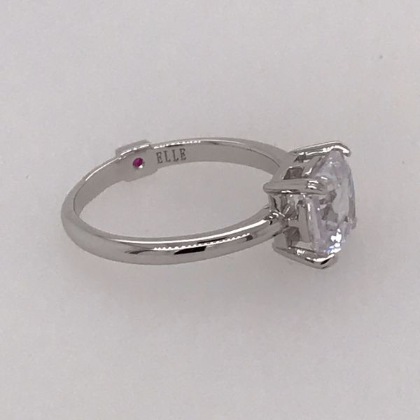 Sterling Silver w/ Rhodium Plating Ring w/ CZ & Ruby Size 8 Image 4 Bluestone Jewelry Tahoe City, CA
