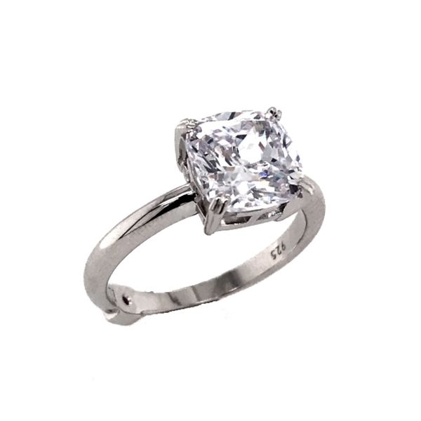 Sterling Silver w/ Rhodium Plating Ring w/ CZ & Ruby Size 8 Bluestone Jewelry Tahoe City, CA