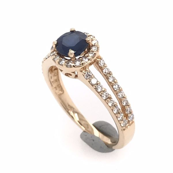 14 Karat Yellow Gold Sapphire and Diamond Ring Image 2 Bluestone Jewelry Tahoe City, CA