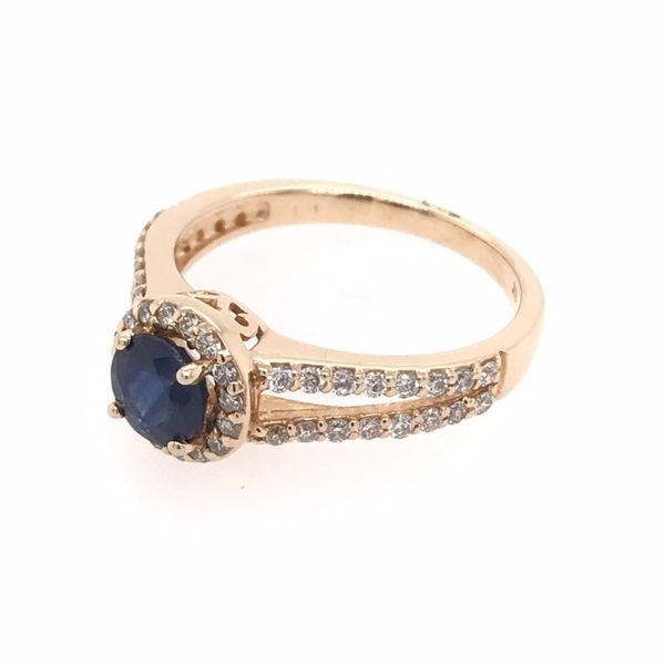 14 Karat Yellow Gold Sapphire and Diamond Ring Image 3 Bluestone Jewelry Tahoe City, CA