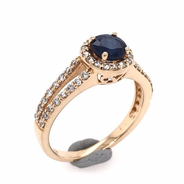 14 Karat Yellow Gold Sapphire and Diamond Ring Bluestone Jewelry Tahoe City, CA