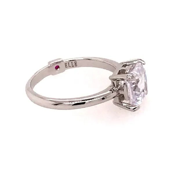 Sterling Silver w/ Rhodium Plating Ring w/ CZ & Ruby Size 6 Image 4 Bluestone Jewelry Tahoe City, CA