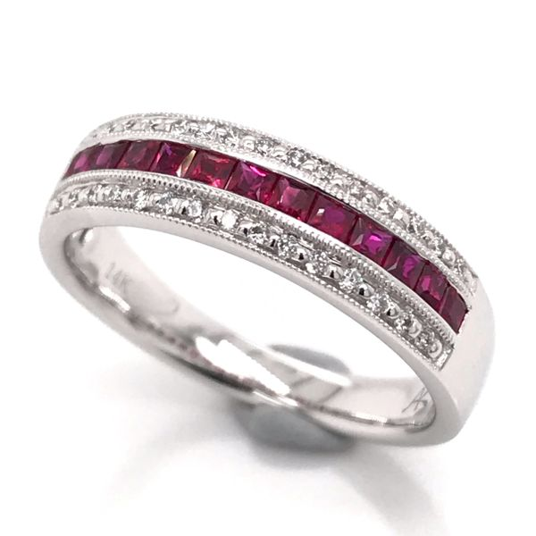 14kt White Gold Ruby and Diamond Ring Image 2 Bluestone Jewelry Tahoe City, CA