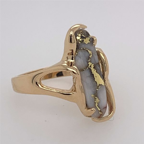 14K Yellow Gold Ring w/ Gold Quartz- Ring size 7 Image 3 Bluestone Jewelry Tahoe City, CA