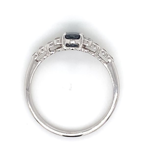 14K White Gold Ring w/ a 0.52ct Blue Sapphire & Round Diamonds Image 4 Bluestone Jewelry Tahoe City, CA