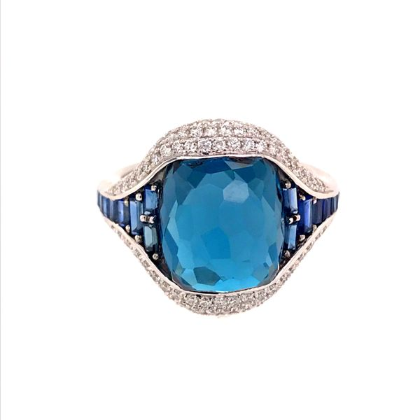 14kt WG London Topaz, Sapphire and Diamond Ring Image 2 Bluestone Jewelry Tahoe City, CA