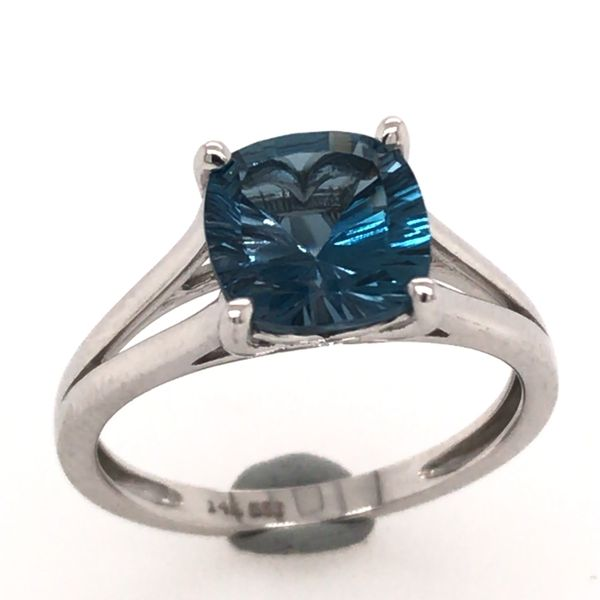 14 Karat White Gold Ring with London Blue Topaz- Size 6 Bluestone Jewelry Tahoe City, CA