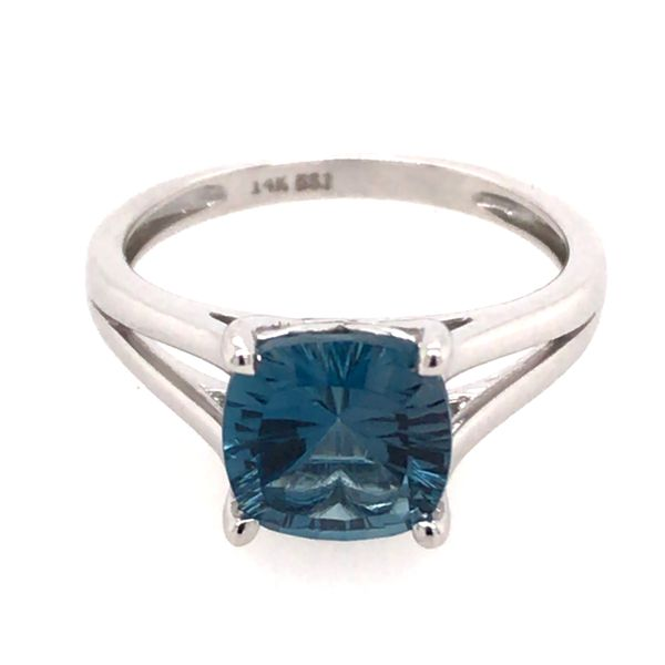14 Karat White Gold Ring with London Blue Topaz- Size 6 Image 3 Bluestone Jewelry Tahoe City, CA