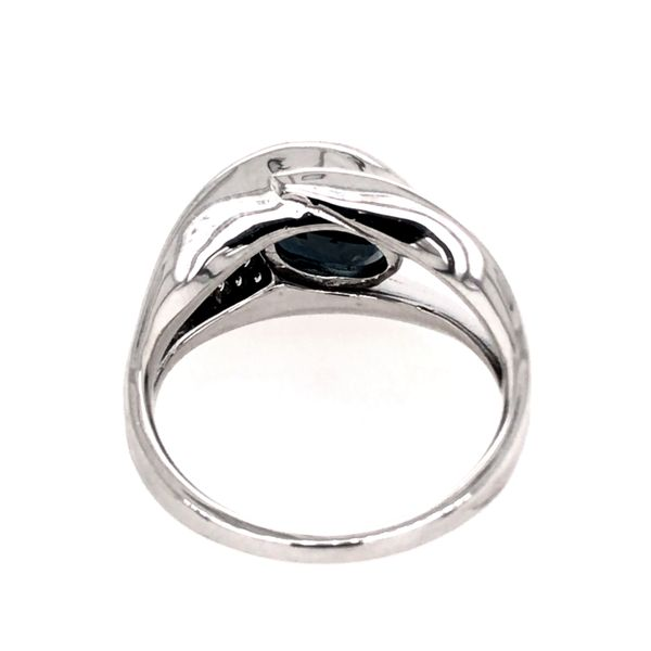 14 Karat White Gold Ring with London Blue Topaz and Diamonds- Size 6 Image 5 Bluestone Jewelry Tahoe City, CA
