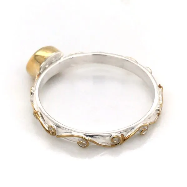 Silver & Gold Ring with White Topaz- Size 7 Image 4 Bluestone Jewelry Tahoe City, CA