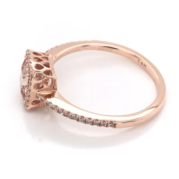 14KT Rose Gold Band with Morganite and Diamonds- Size 7 Image 3 Bluestone Jewelry Tahoe City, CA