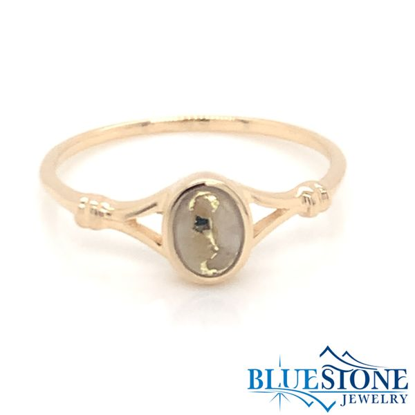 14K Yellow Gold Ring w/ Gold Quartz- Ring size 7.5 Bluestone Jewelry Tahoe City, CA