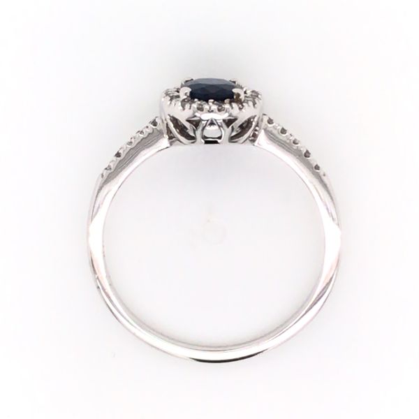 10 Karat White Gold Ring with Blue Sapphire & Diamonds Image 3 Bluestone Jewelry Tahoe City, CA