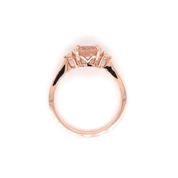 14 Karat Rose Gold Ring with Morganite & Diamonds Image 3 Bluestone Jewelry Tahoe City, CA