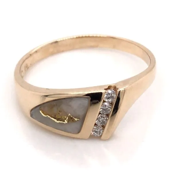 14K Yellow Gold Ring w/ Gold Quartz & Diamonds(size 7.5) Image 3 Bluestone Jewelry Tahoe City, CA