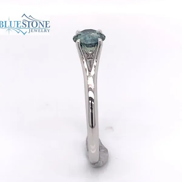 14K White Gold Ring w/ Montana Sapphire Image 3 Bluestone Jewelry Tahoe City, CA