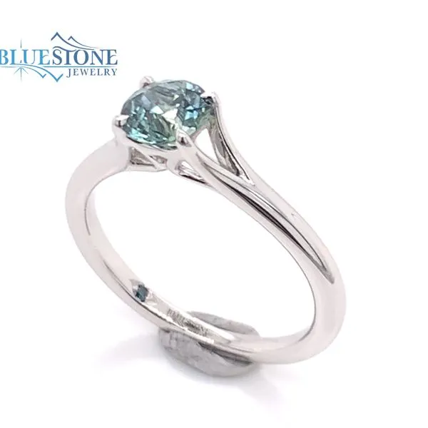 14K White Gold Ring w/ Montana Sapphire Bluestone Jewelry Tahoe City, CA