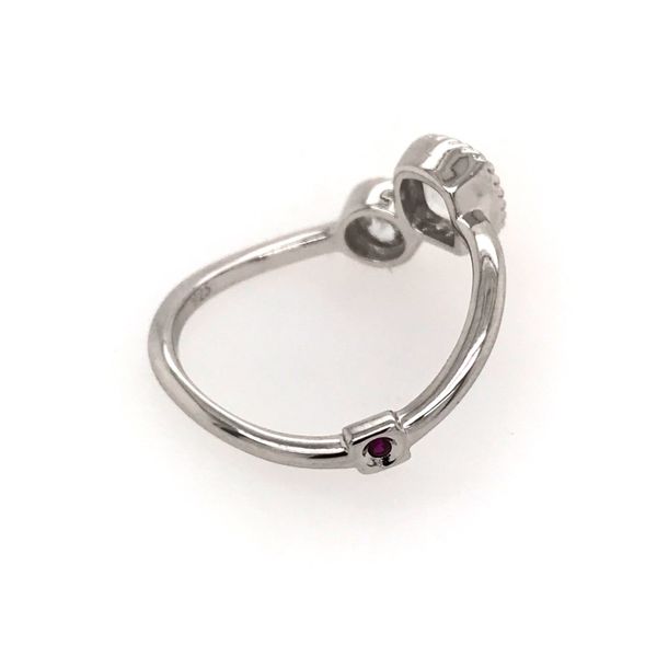 Sterling Silver with Rhodium Plating Ring with 2 CZs and a Ruby- Size 9 Image 3 Bluestone Jewelry Tahoe City, CA