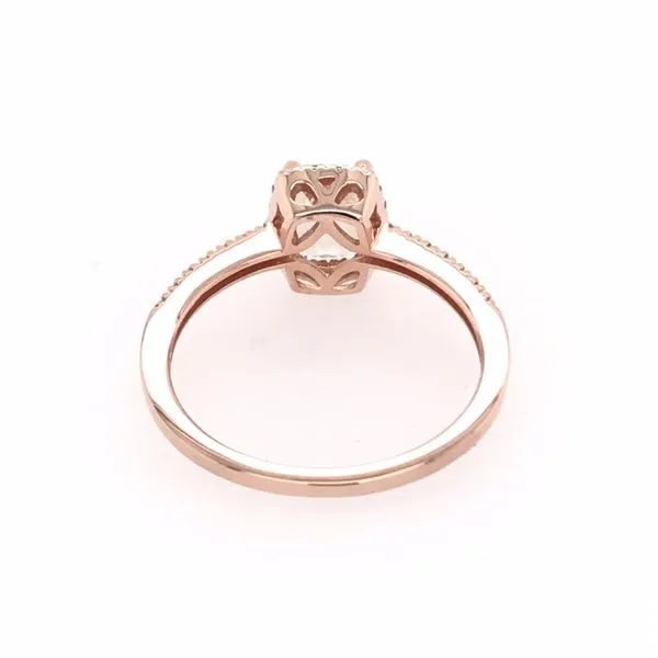 14 Karat Rose Gold Ring with Morganite and Diamonds Image 4 Bluestone Jewelry Tahoe City, CA