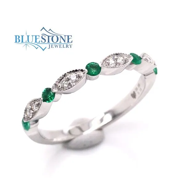 14K White Gold Ring w/ Emeralds and Diamonds(size 6.75) Bluestone Jewelry Tahoe City, CA