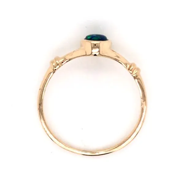 14 Karat Yellow Gold Ring with Lab Opal- size 6 Image 4 Bluestone Jewelry Tahoe City, CA