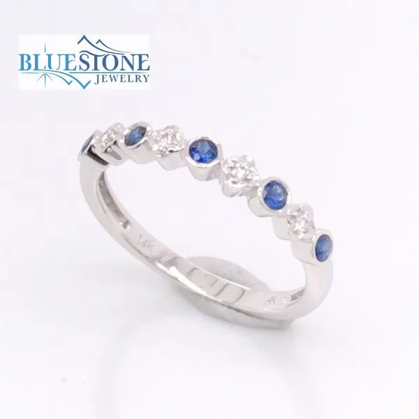 14k White Gold Band with Sapphires and Diamonds (size 7) Bluestone Jewelry Tahoe City, CA